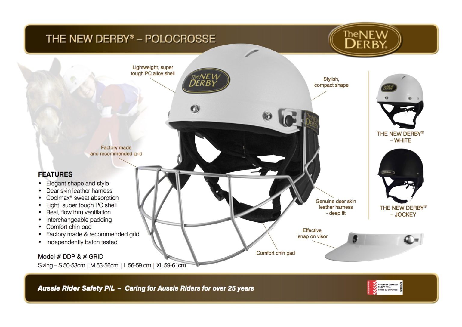 New Derby Polocrosse Helmet SC Polocrosse Equipment